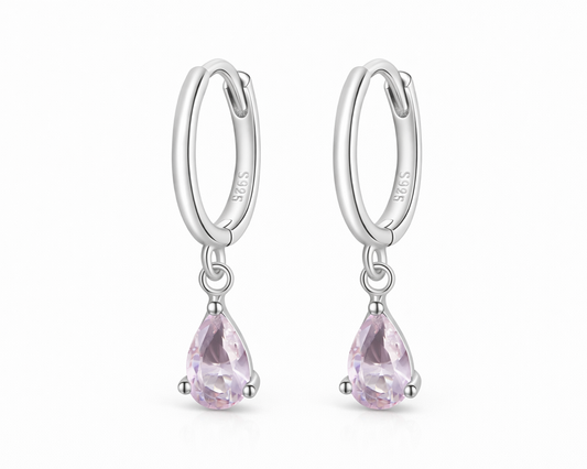 Crystalia Water Drop Silver Earrings