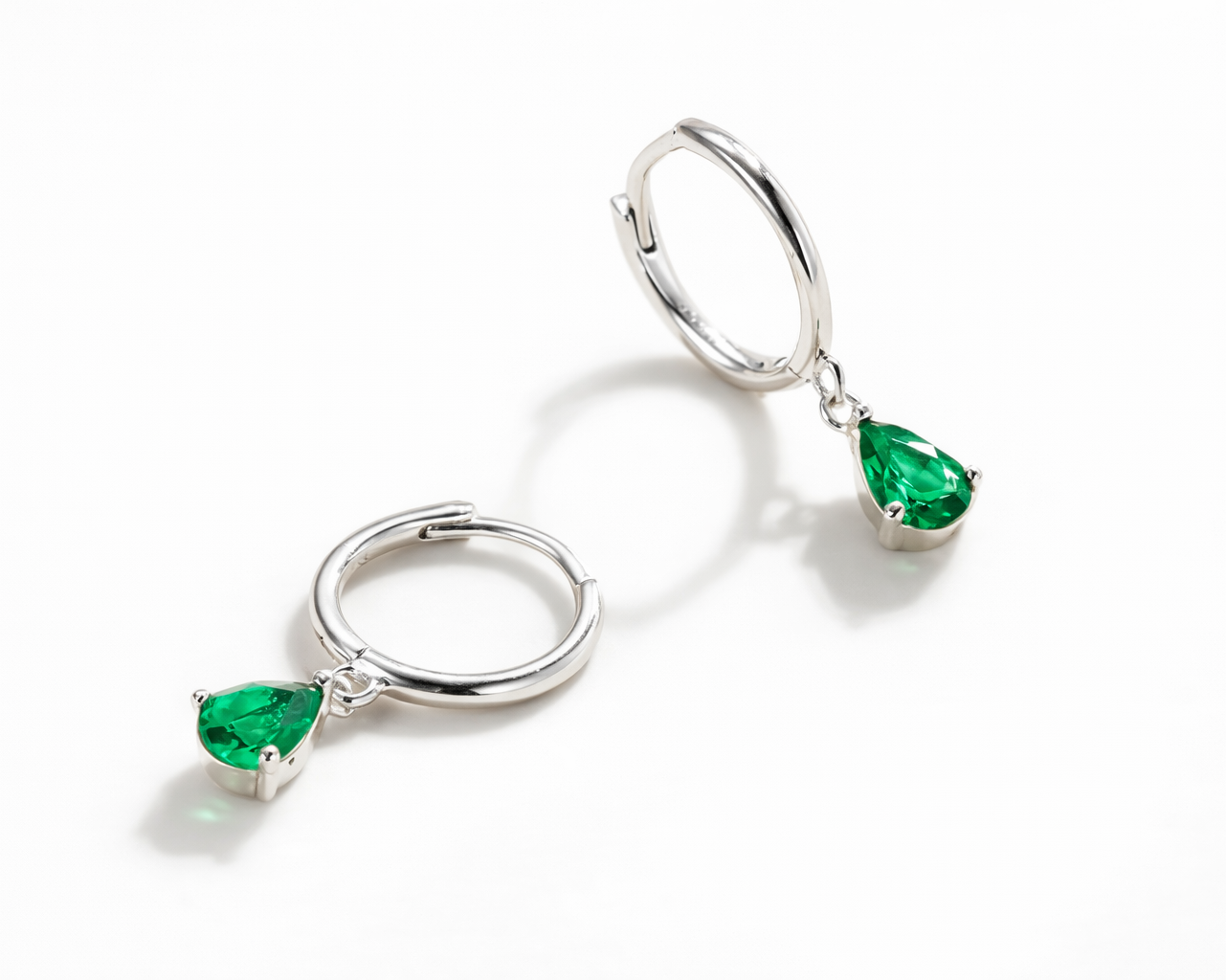 Crystalia Water Drop Silver Earrings