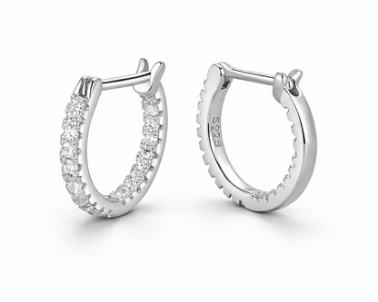 Tenderness Hoop White-gold plated Earrings