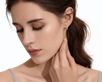 Radiant Line Gold-plated Hoop Earrings