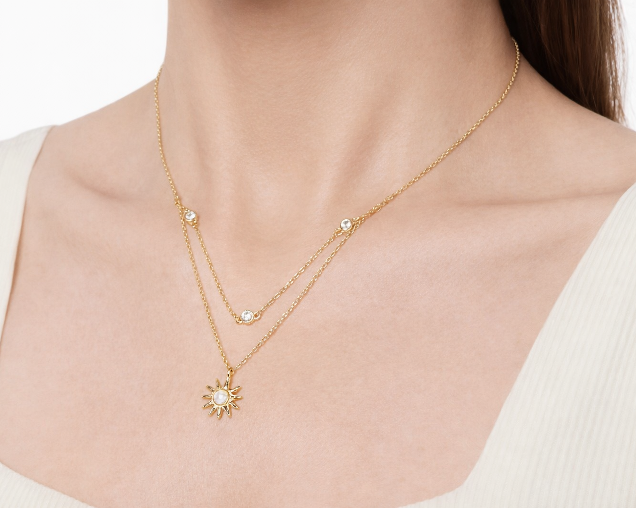 Gold Sun Gold-plated Chain Necklace
