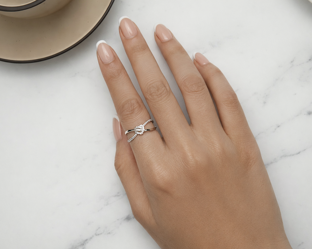 Knot Heart Silver Ring