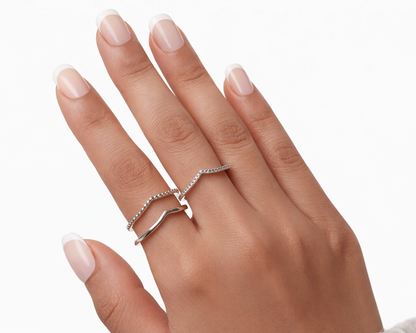 Water Droplet Silver Rings