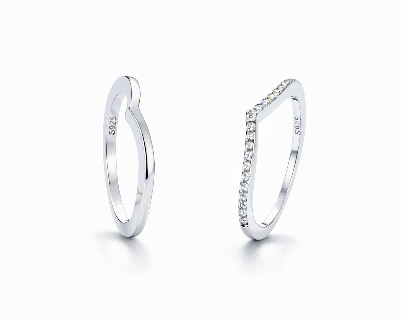 Water Droplet Silver Rings