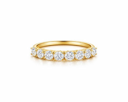 Eight Eternities Gold-plated Ring with Moissanites