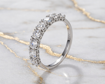 Eight Eternities Gold-plated Ring with Moissanites