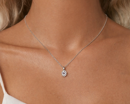 Divine Silver Necklace with Moissanite