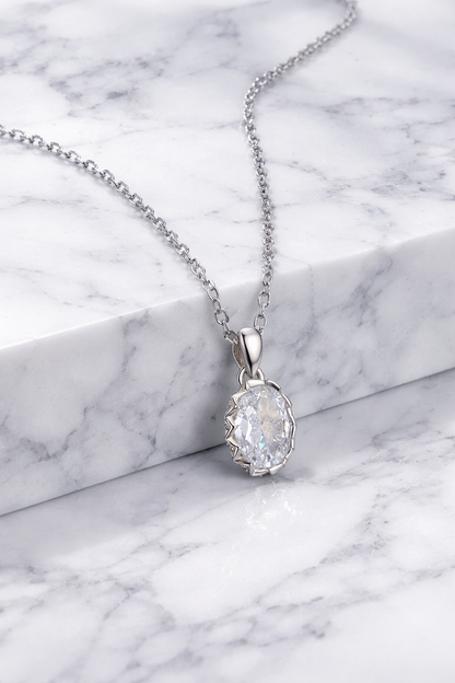 Divine Silver Necklace with Moissanite