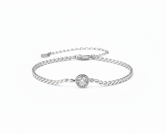 Valoria Silver Bracelet with Moissanite