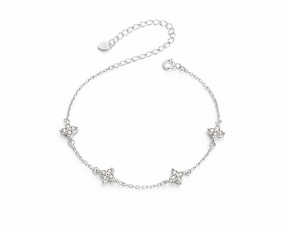 Flowers White-gold plated Bracelet