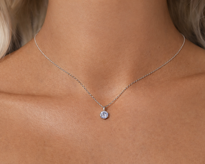 Exaltia White-gold plated Necklace with Moissanite