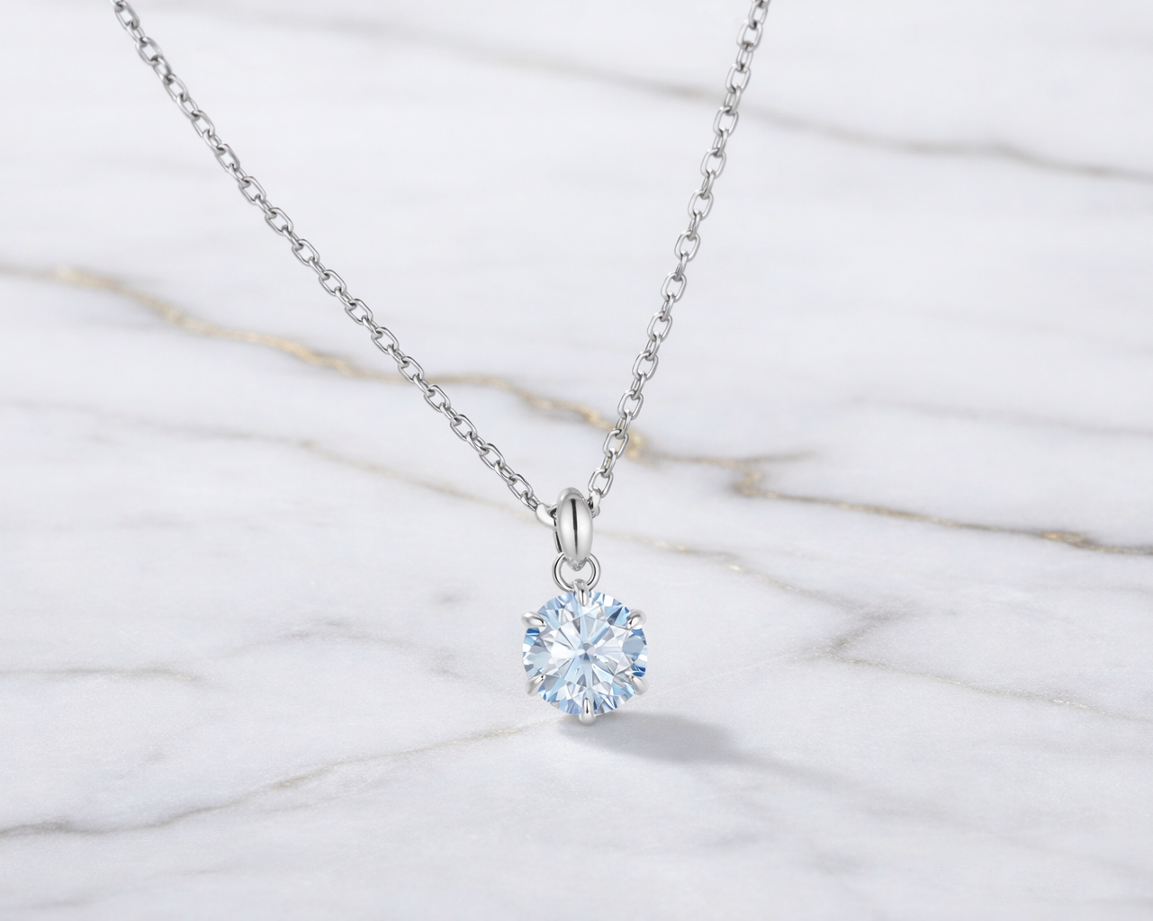 Exaltia White-gold plated Necklace with Moissanite