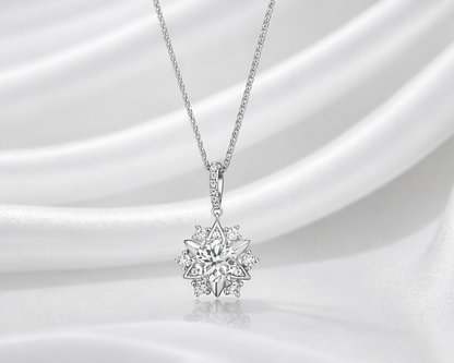 Stellara Star Silver Necklace with Moissanite