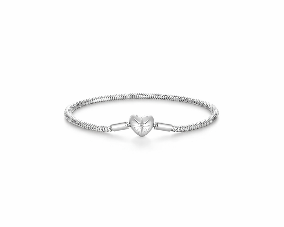 Boa Heart Silver Bracelet