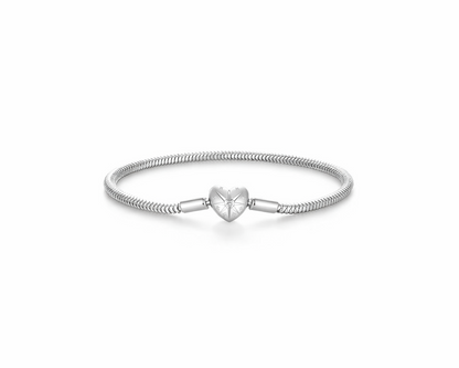 Boa Heart Silver Bracelet