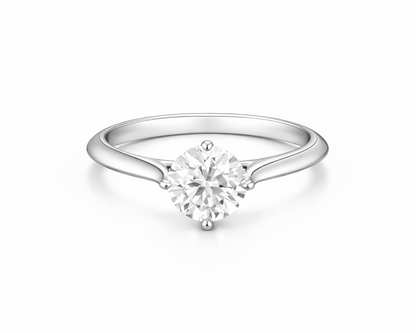 Eterna Silver Ring with Round Moissanite