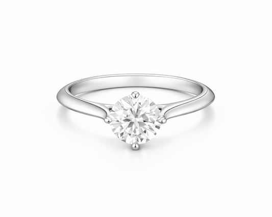 Eterna Silver Ring with Round Moissanite