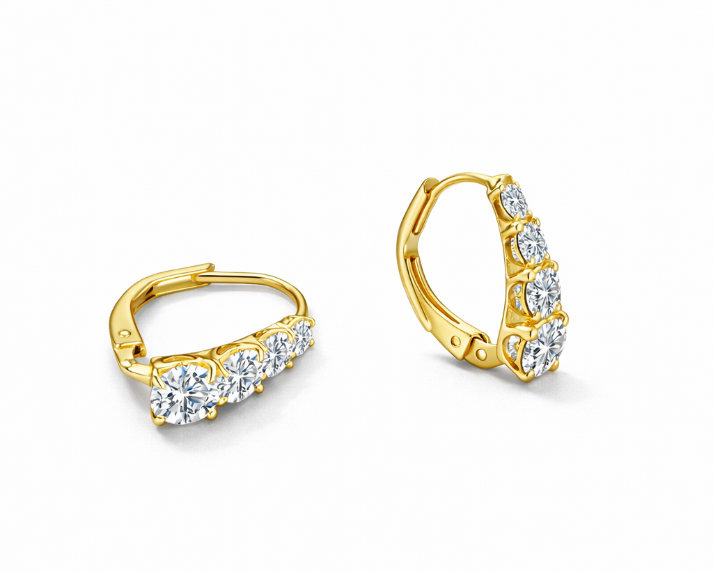 Calyra Gold-plated Hoop Earrings with Moissanites