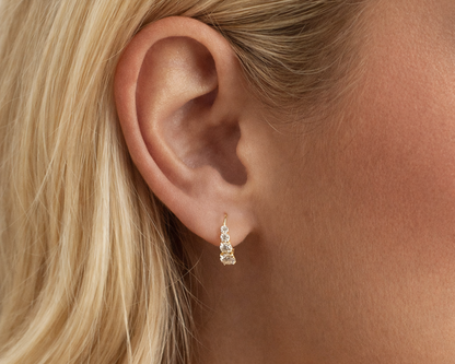Calyra Gold-plated Hoop Earrings with Moissanites