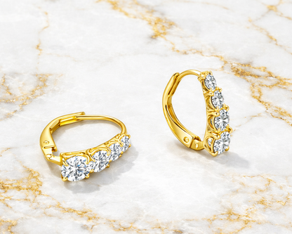 Calyra Gold-plated Hoop Earrings with Moissanites