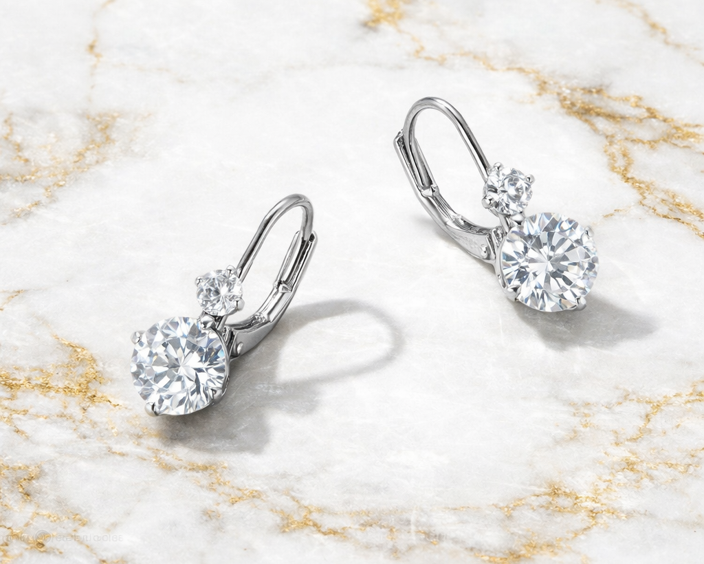 Eliora Silver Hoop Earrings with Moissanite