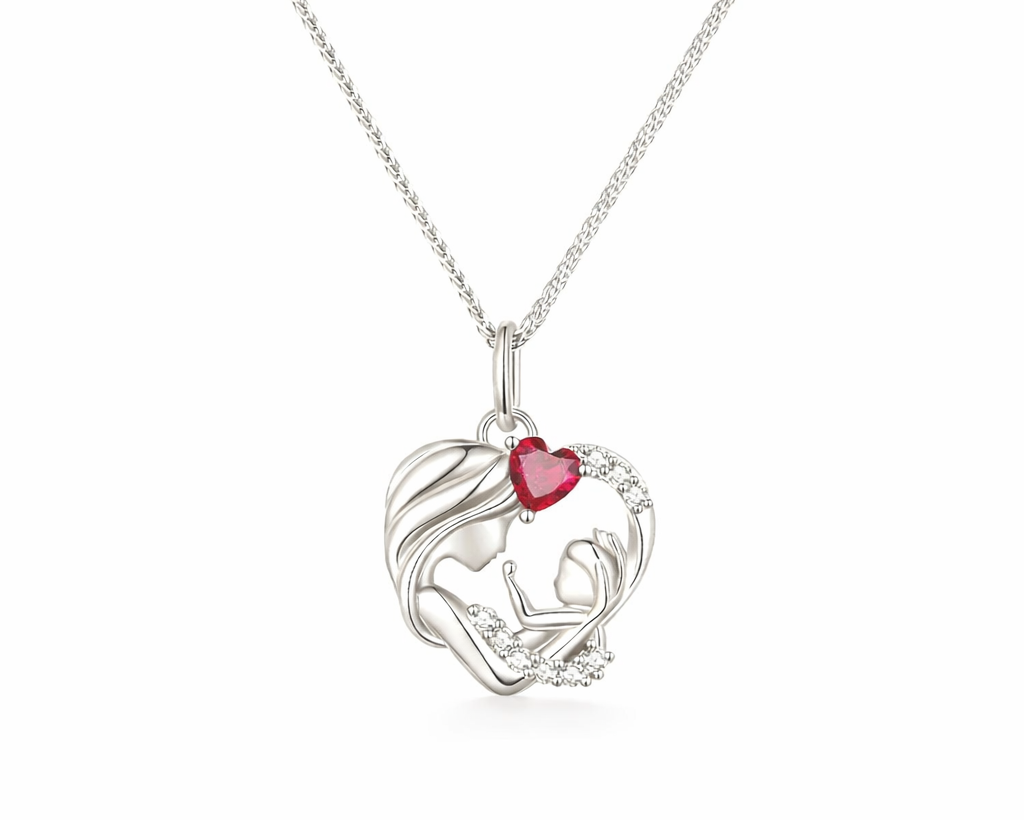 Materna Mother and Child Silver Necklace