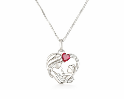 Materna Mother and Child Silver Necklace