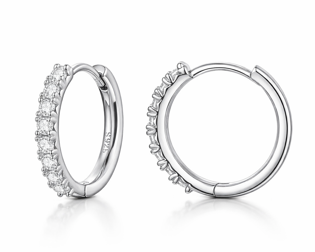 Isaluna Gold-plated Hoop Earrings with Moissanites