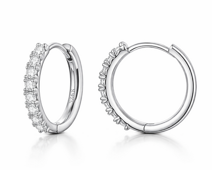 Isaluna Gold-plated Hoop Earrings with Moissanites