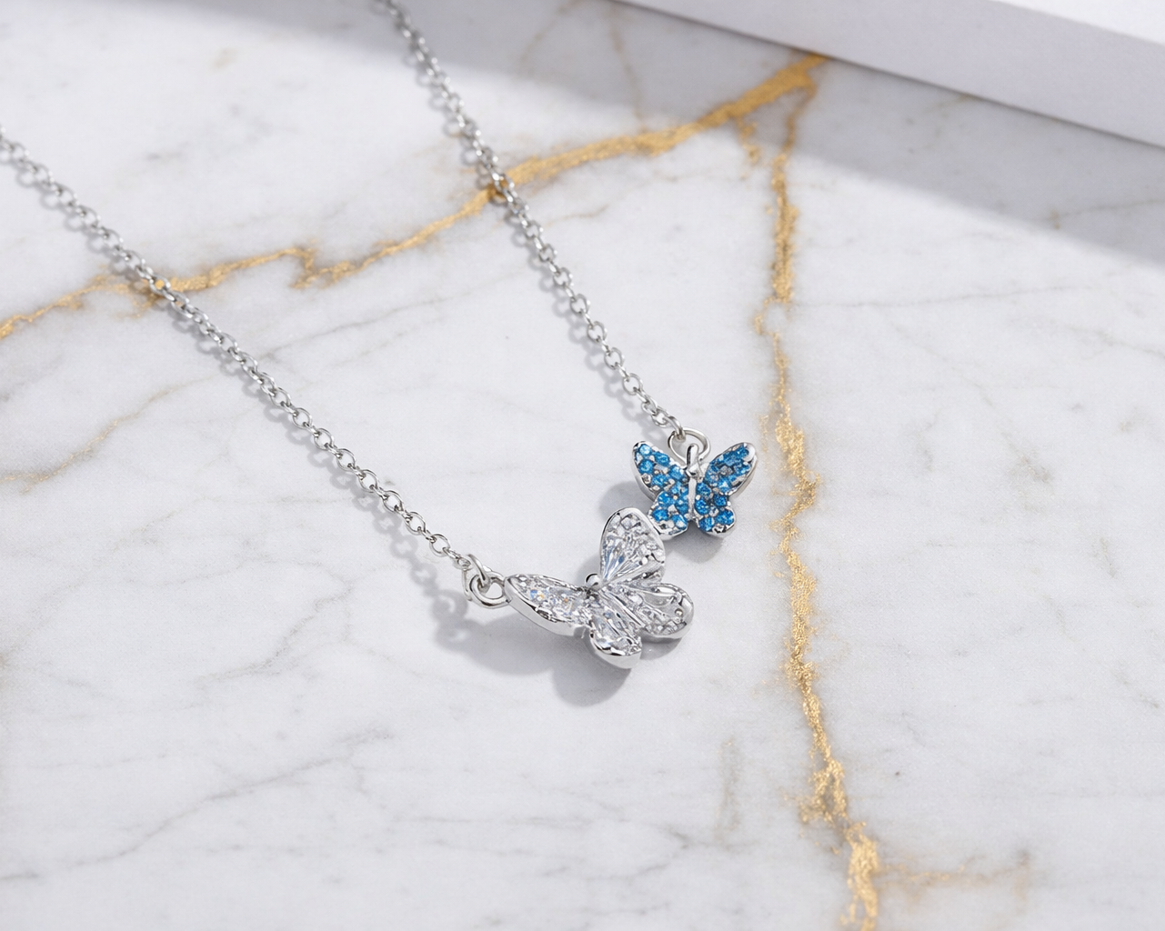 Harmony Butterfly Silver Necklace