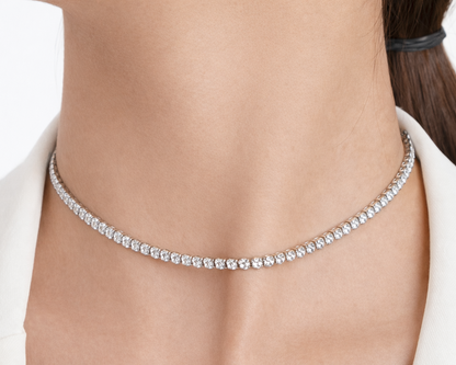 Magnifica Tennis Silver Necklace