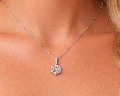Astria Silver Necklace with Moissanite
