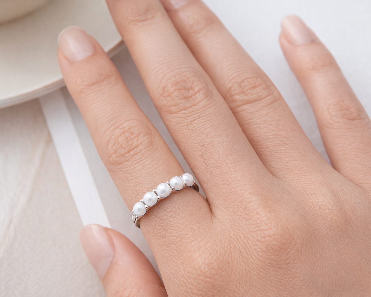 Clarae Pearl Silver Ring