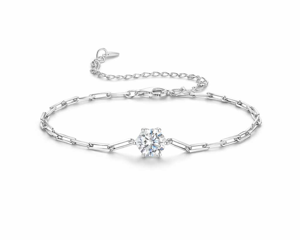 Gloriosa Chain Bracelet with Moissanite