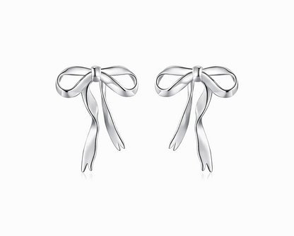 Unica Bow Silver Earrings