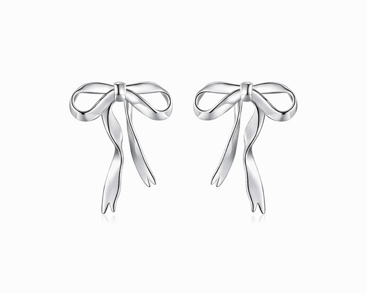 Unica Bow Silver Earrings