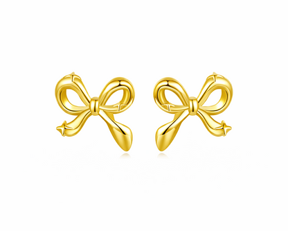 Unica Bow Gold and White-gold plated Earrings