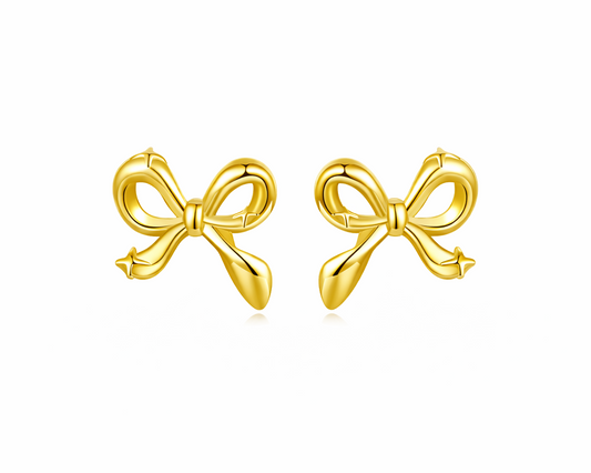 Unica Bow Gold and White-gold plated Earrings