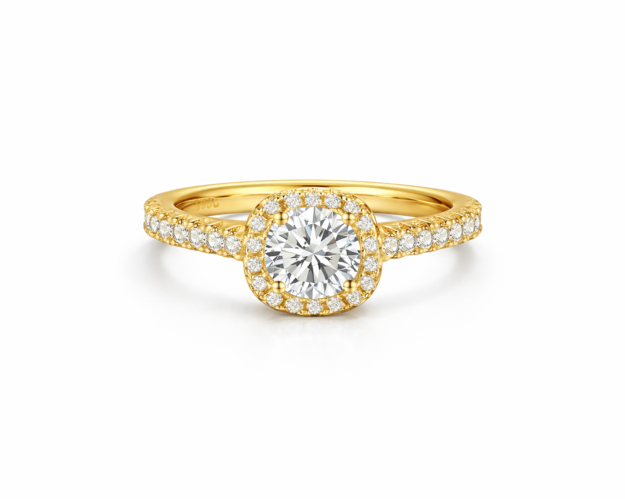Luminance Gold-plated Ring with Moissanites