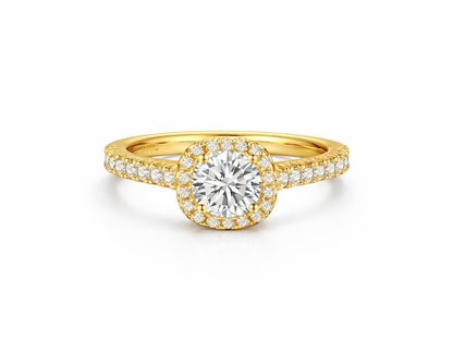 Luminance Gold-plated Ring with Moissanites