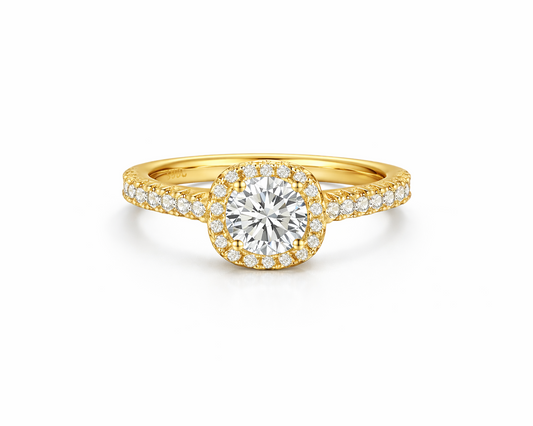 Luminance Gold-plated Ring with Moissanites