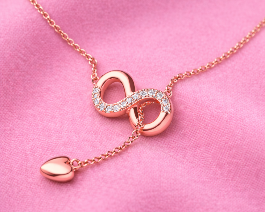 Infinity Love Rose gold-plated Chain Necklace
