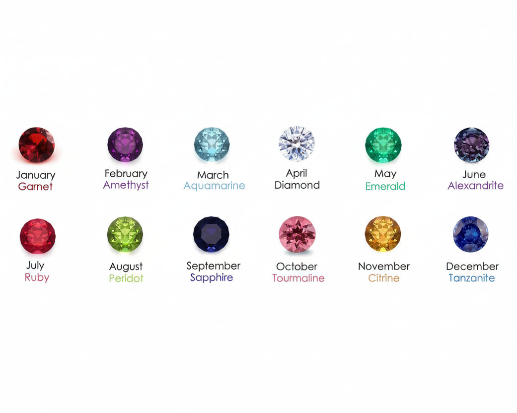 Name and Birthstone Hearts Gold-plated Necklace