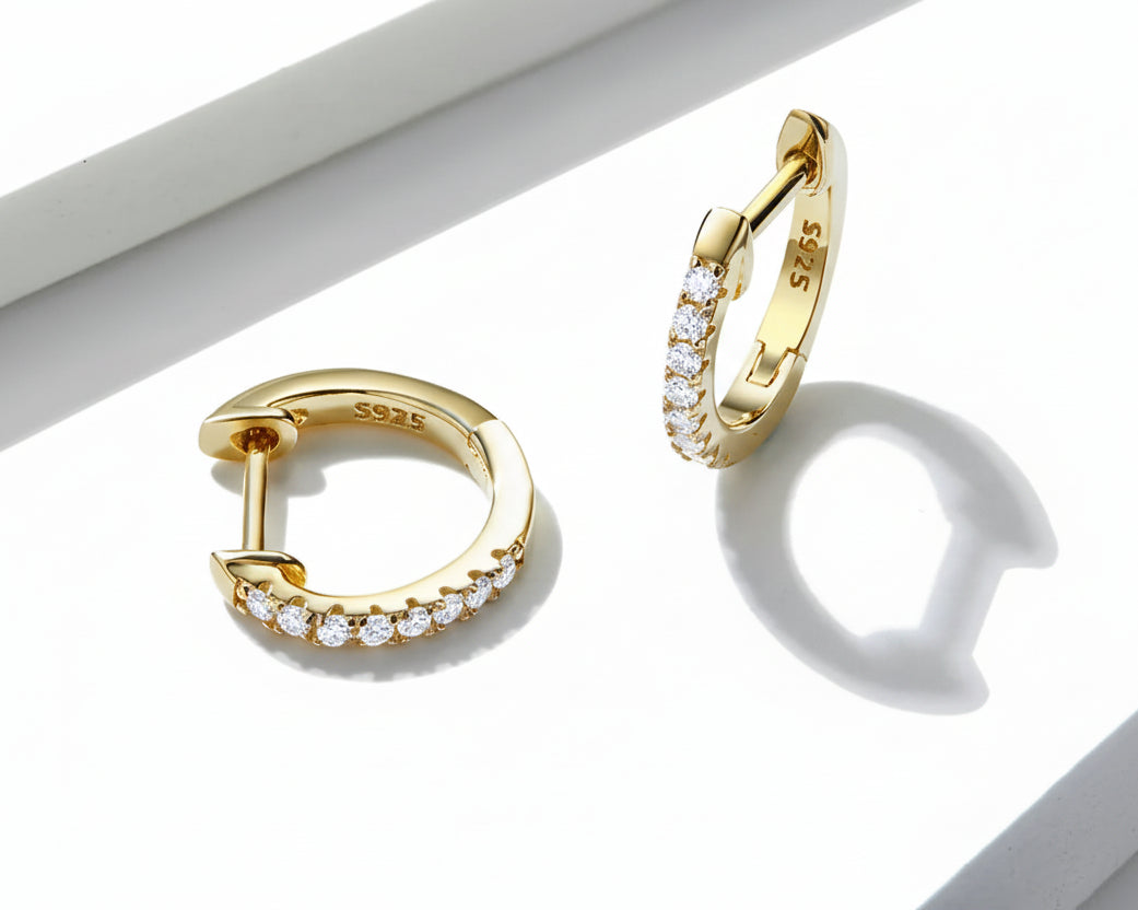 Radiant Line Gold-plated Hoop Earrings