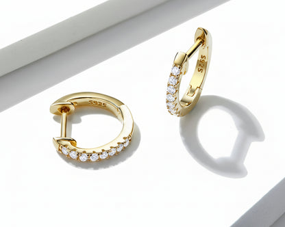 Radiant Line Gold-plated Hoop Earrings