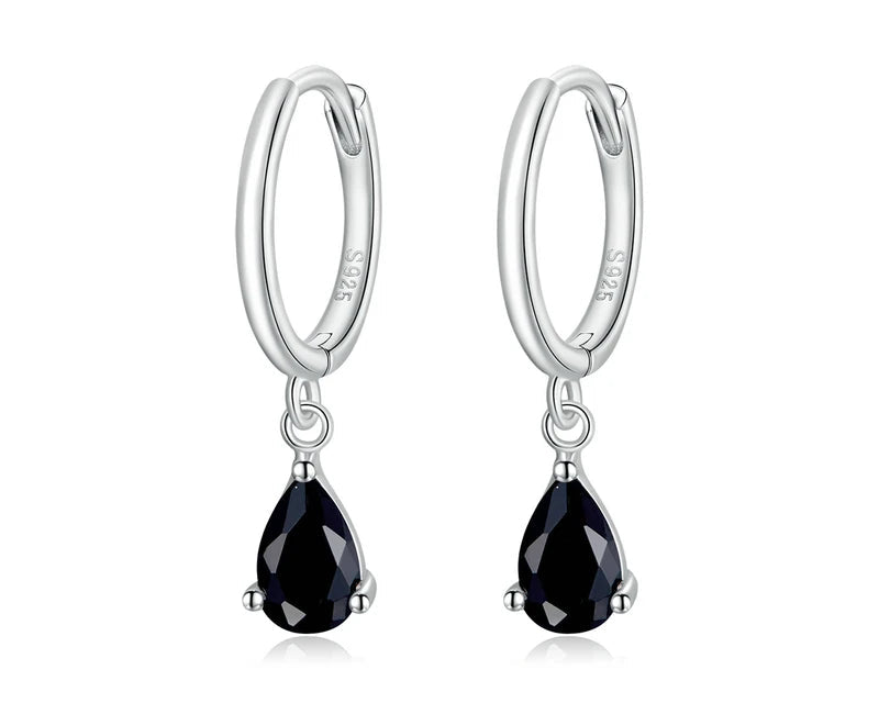 Crystalia Water Drop Silver Earrings