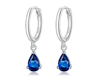 Crystalia Water Drop Silver Earrings