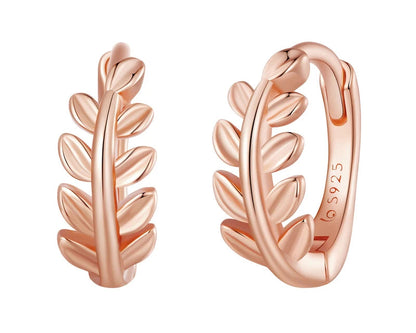 Florina Leaf Gold-plated Hoop Earrings