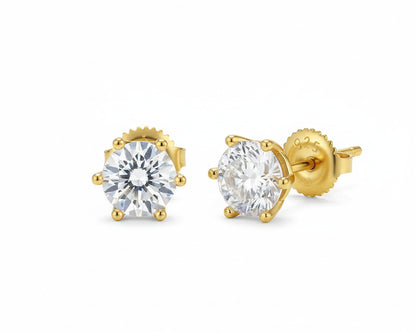 Sunrise Gold-plated Earrings with Moissanites
