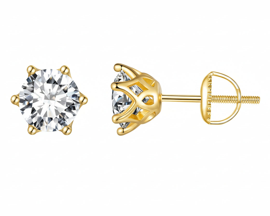 Sunrise Gold-plated Earrings with Moissanites